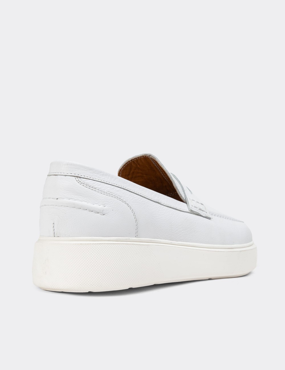 White Leather Loafers - 01964MBYZE01