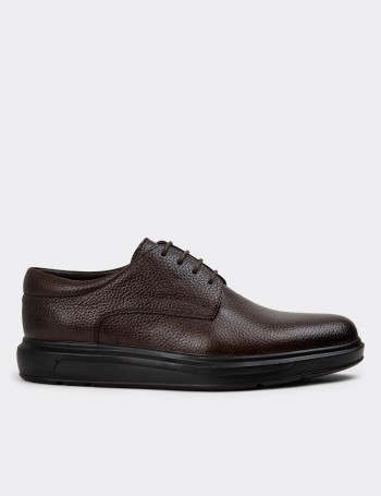 Brown Leather Lace-up Shoes - 01934MKHVP03