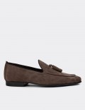 Sandstone Suede Leather Loafers