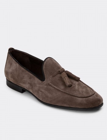 Sandstone Suede Leather Loafers - 01701MVZNC04