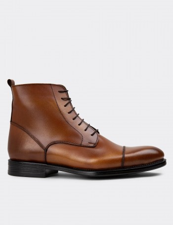 Tan Leather Boots - 01974MTBAC01