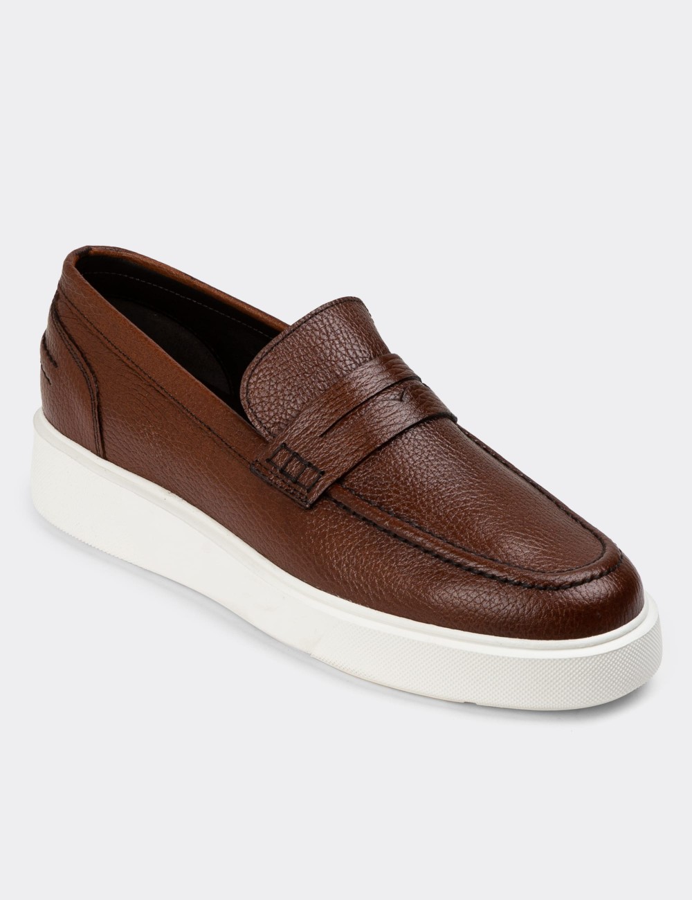 Tan Leather Loafers - 01964MTBAE02