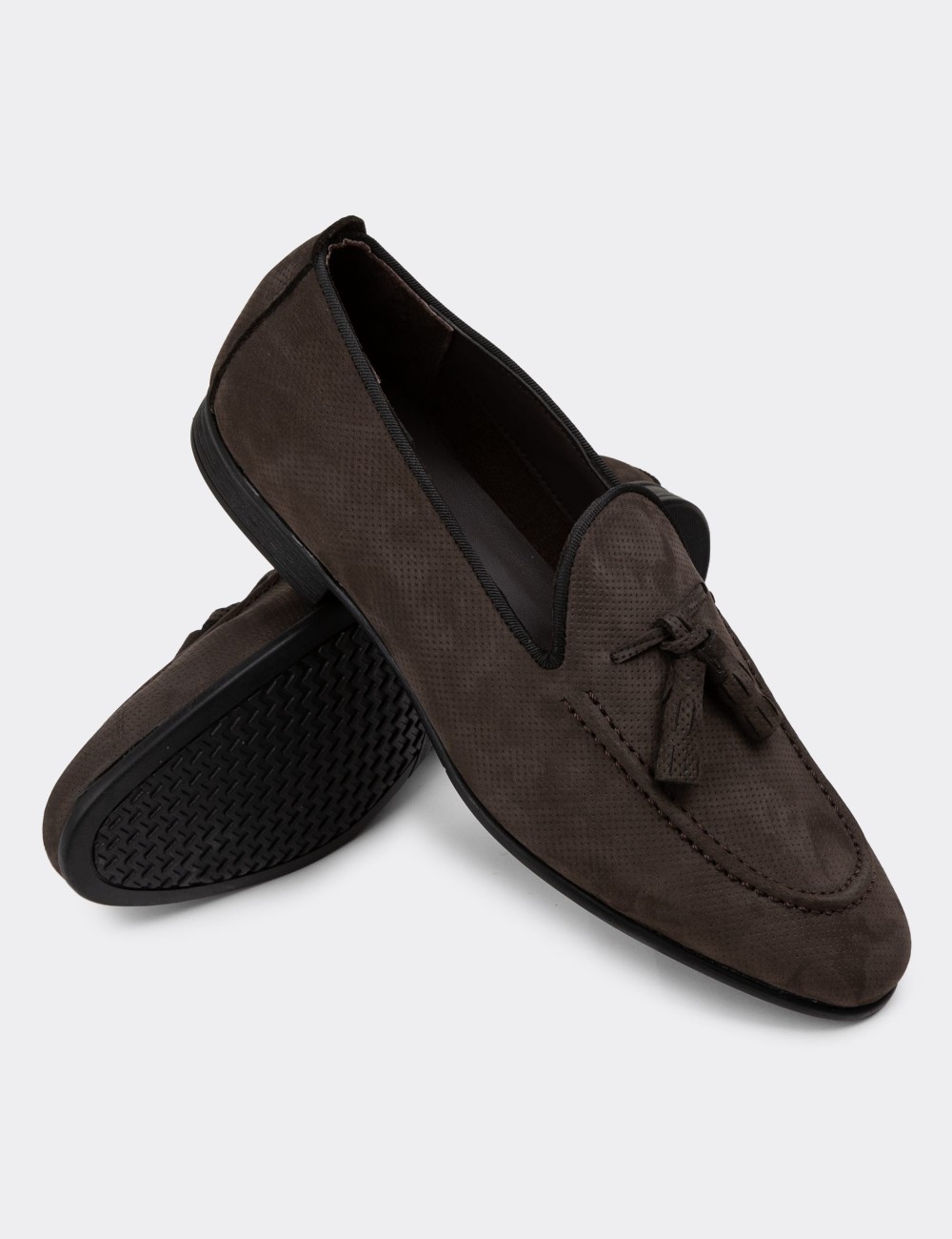 Tan Suede Leather Loafers - 01701MFUMC01