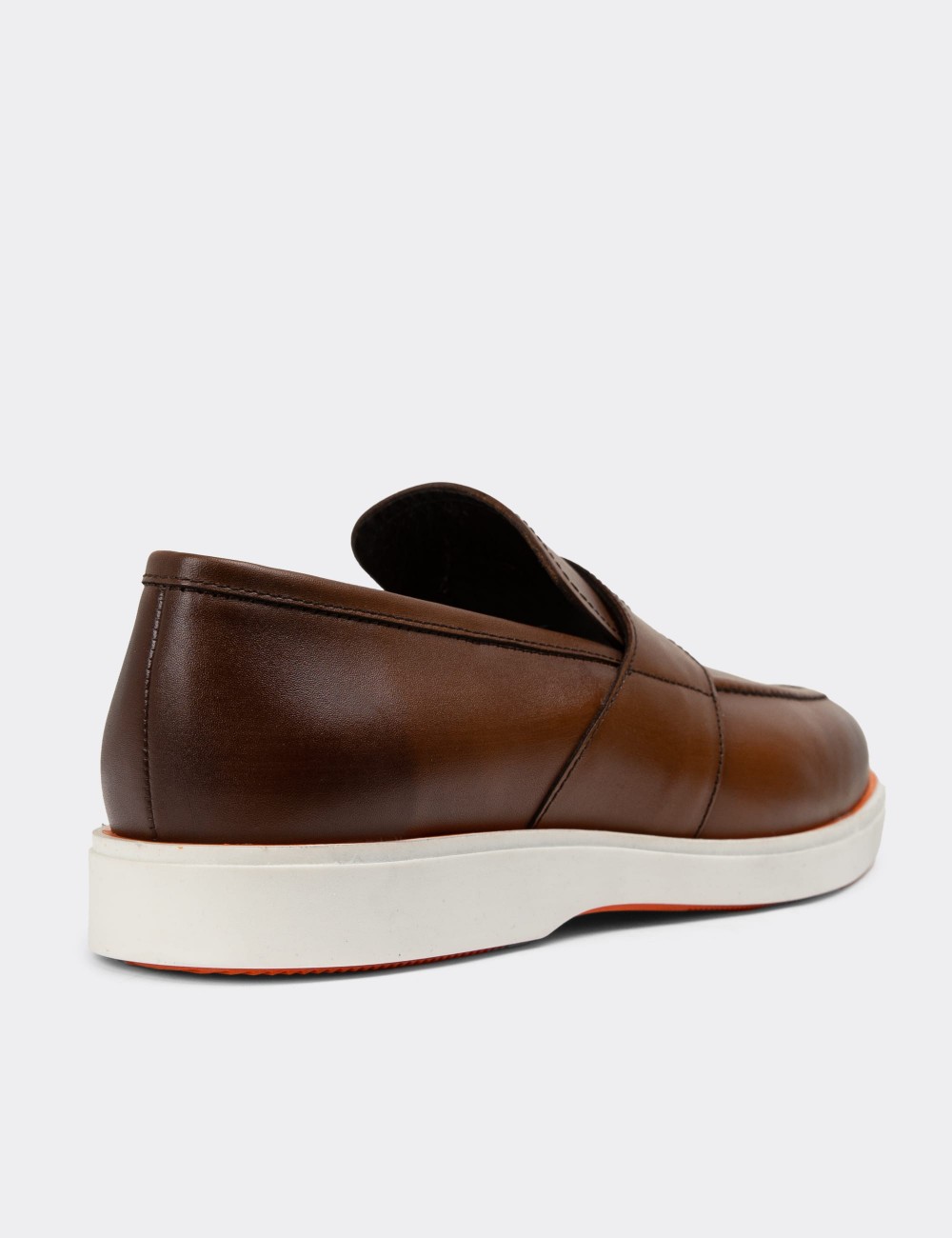 Tan Leather Loafers - 01960MTBAC01