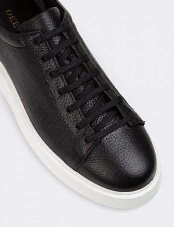 Black Leather Sneakers - 01954MSYHE02