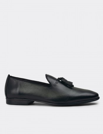 Green Leather Loafers - 01702MYSLC01