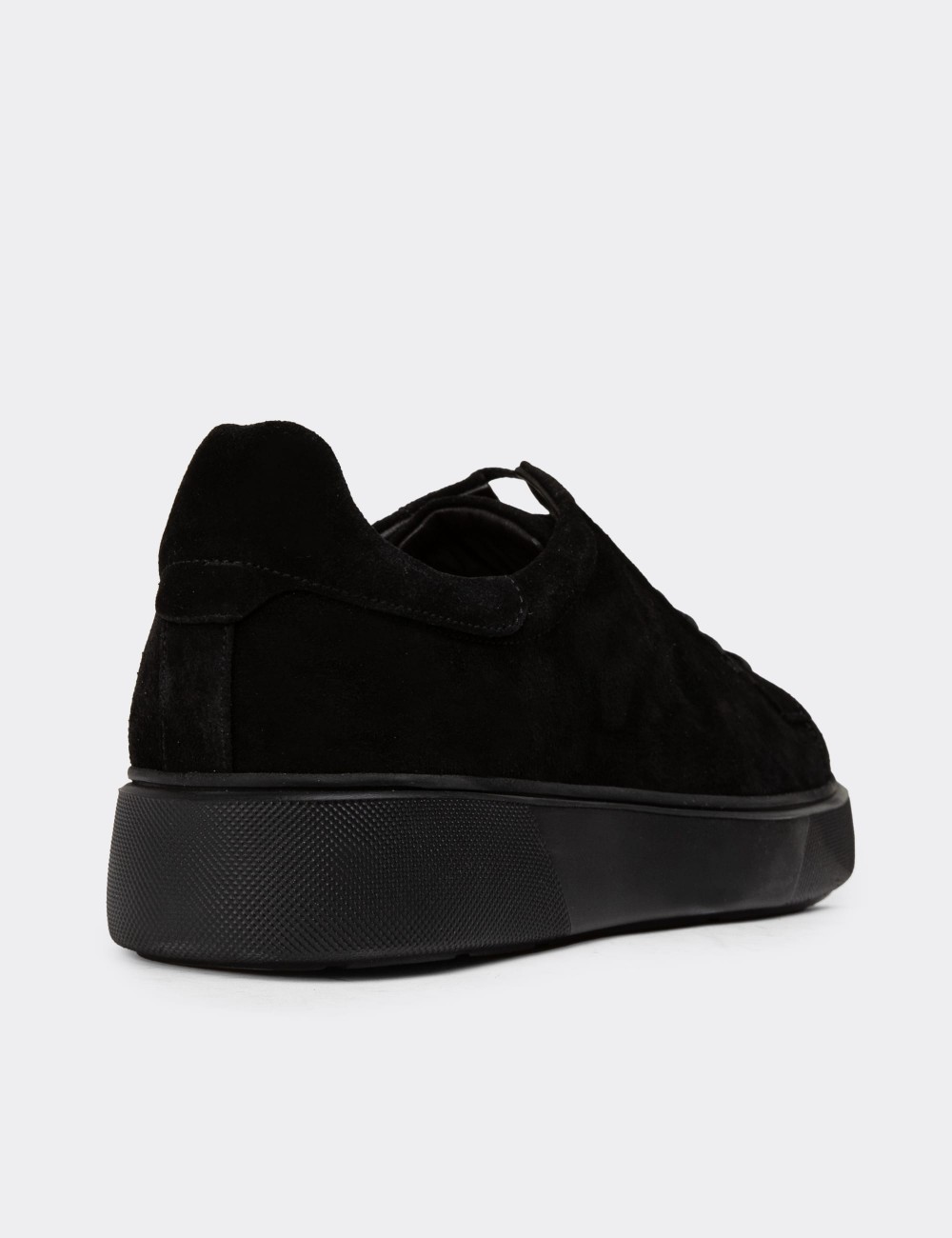 Black Suede Leather Sneakers - 01954MSYHE03