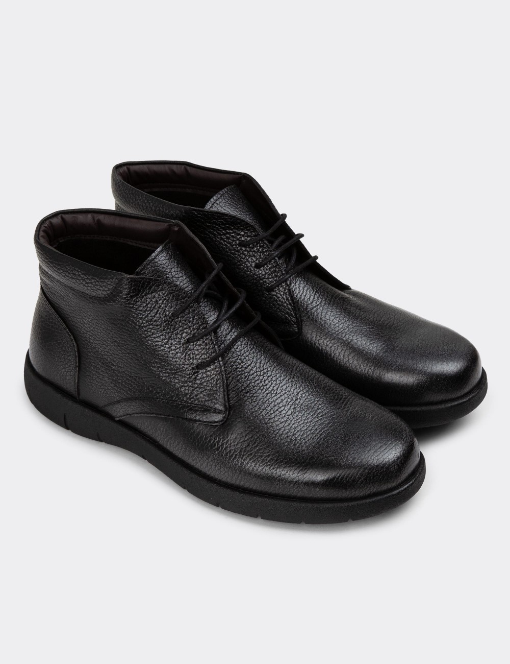 Anthracite Leather Boots - 01970MANTC01