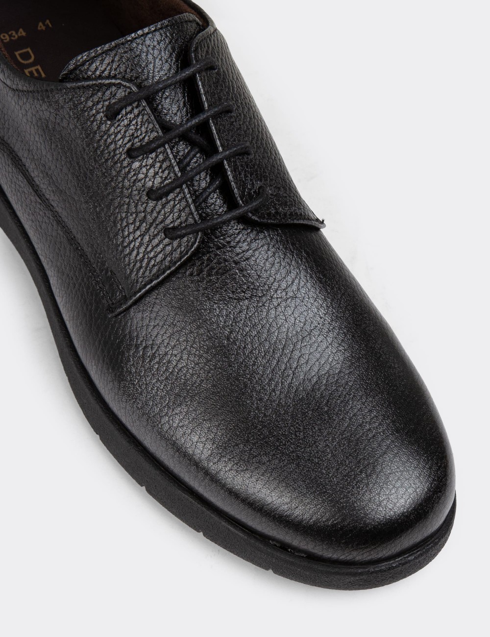 Anthracite Leather Lace-up Shoes - 01934MANTC01