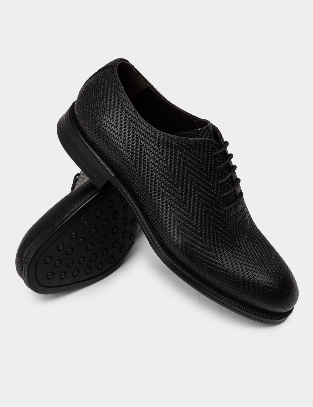 Black Leather Classic Shoes - 01830MSYHC04