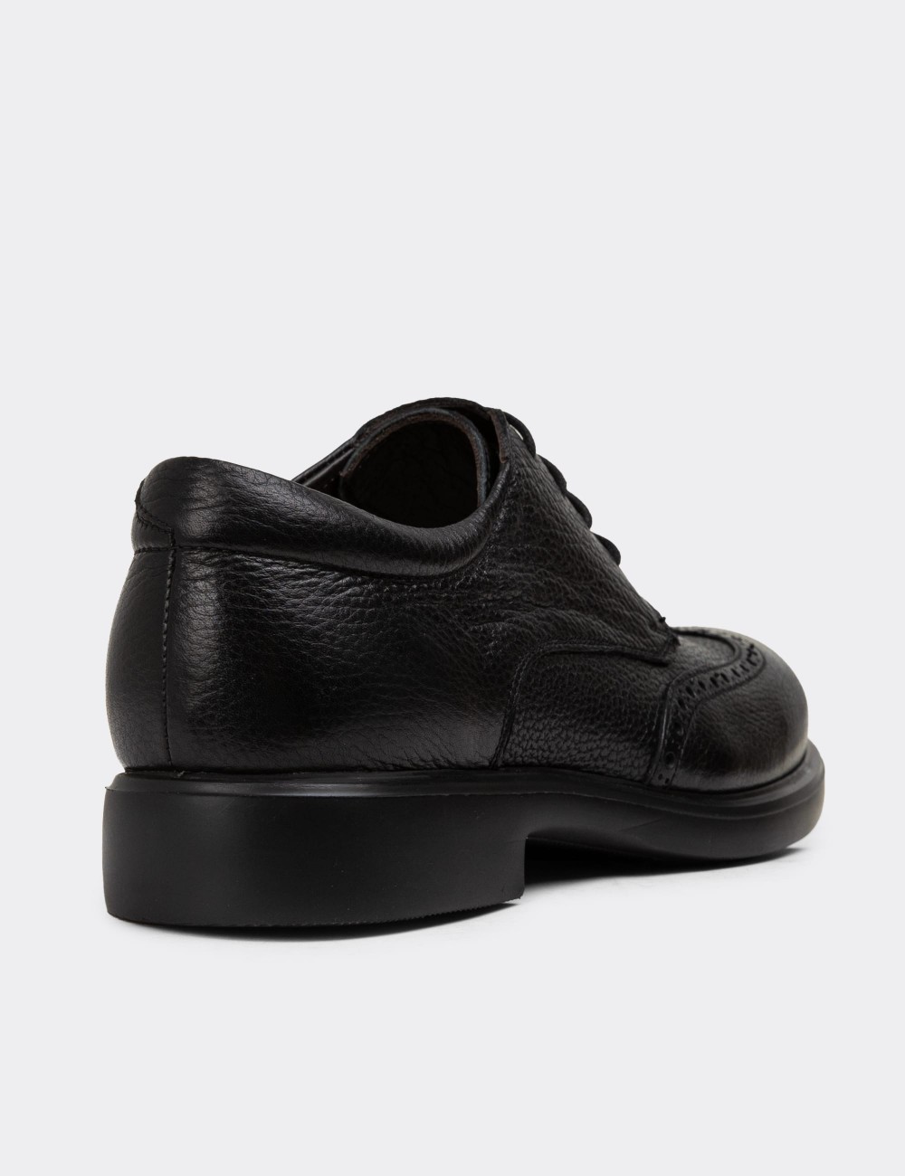 Black Leather Lace-up Shoes - 01942MSYHE03