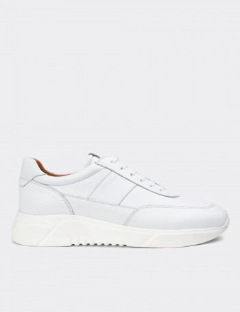 White Leather Sneakers - 01963MBYZE01