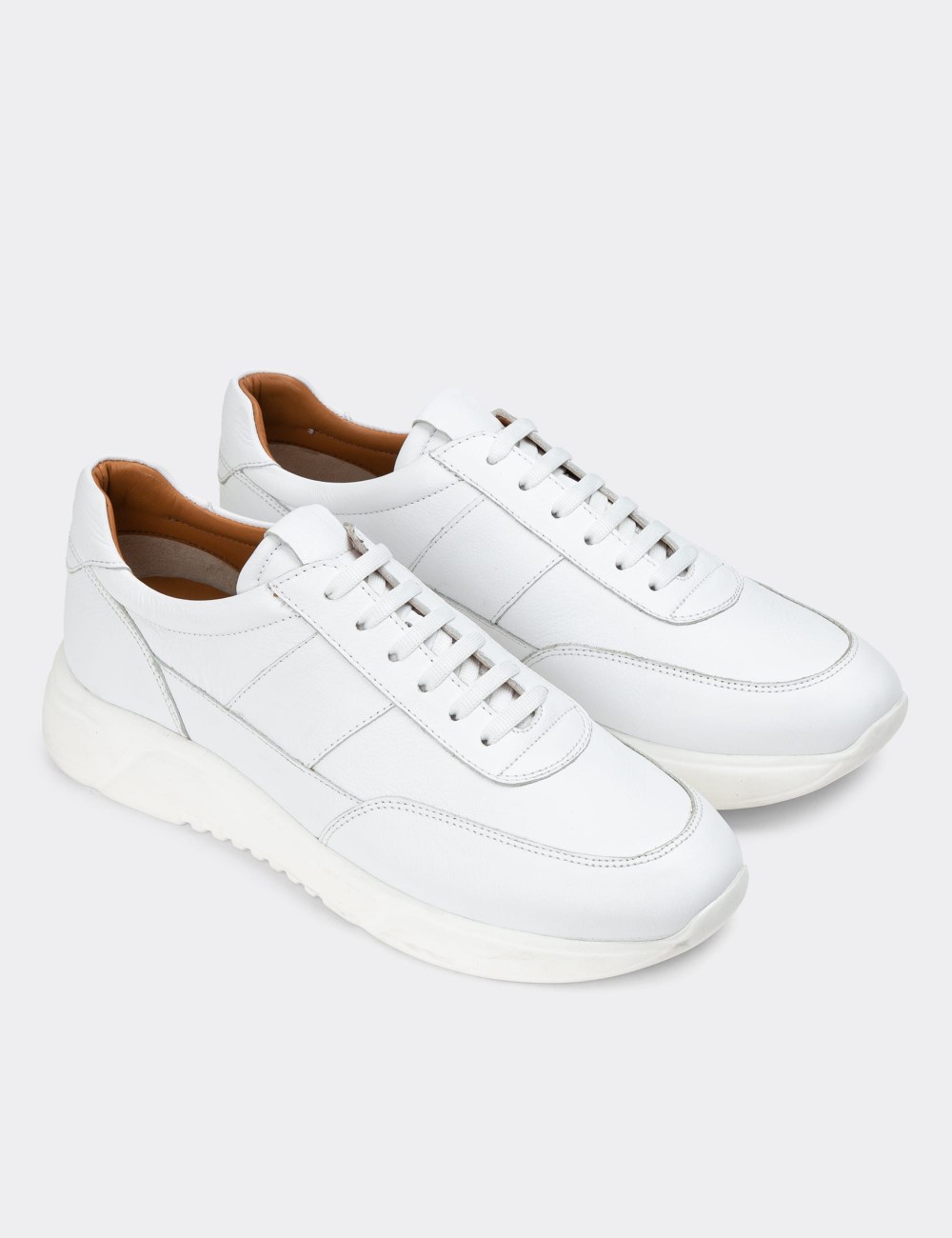 White Leather Sneakers - 01963MBYZE01