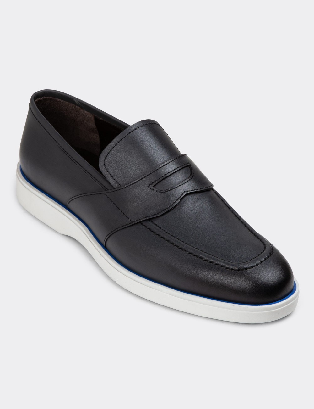 Gray Leather Loafers - 01960MGRIC01