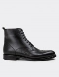 Anthracite Leather Boots