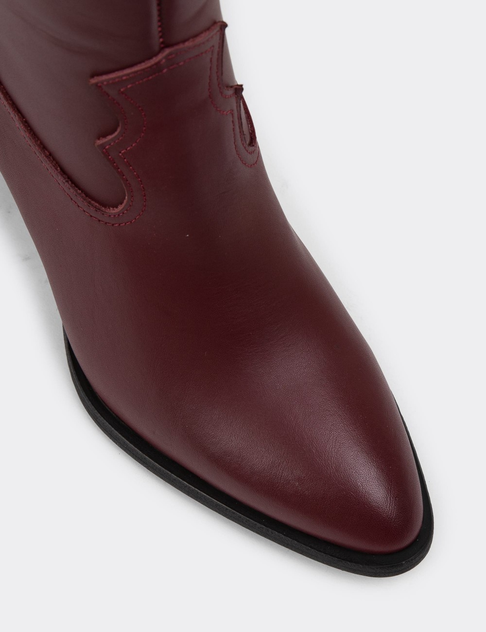 Burgundy Leather Boots - E4460ZBRDC03