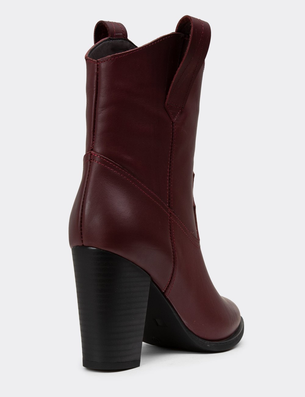 Burgundy Leather Boots - E4460ZBRDC03