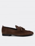 Brown Suede Leather Loafers