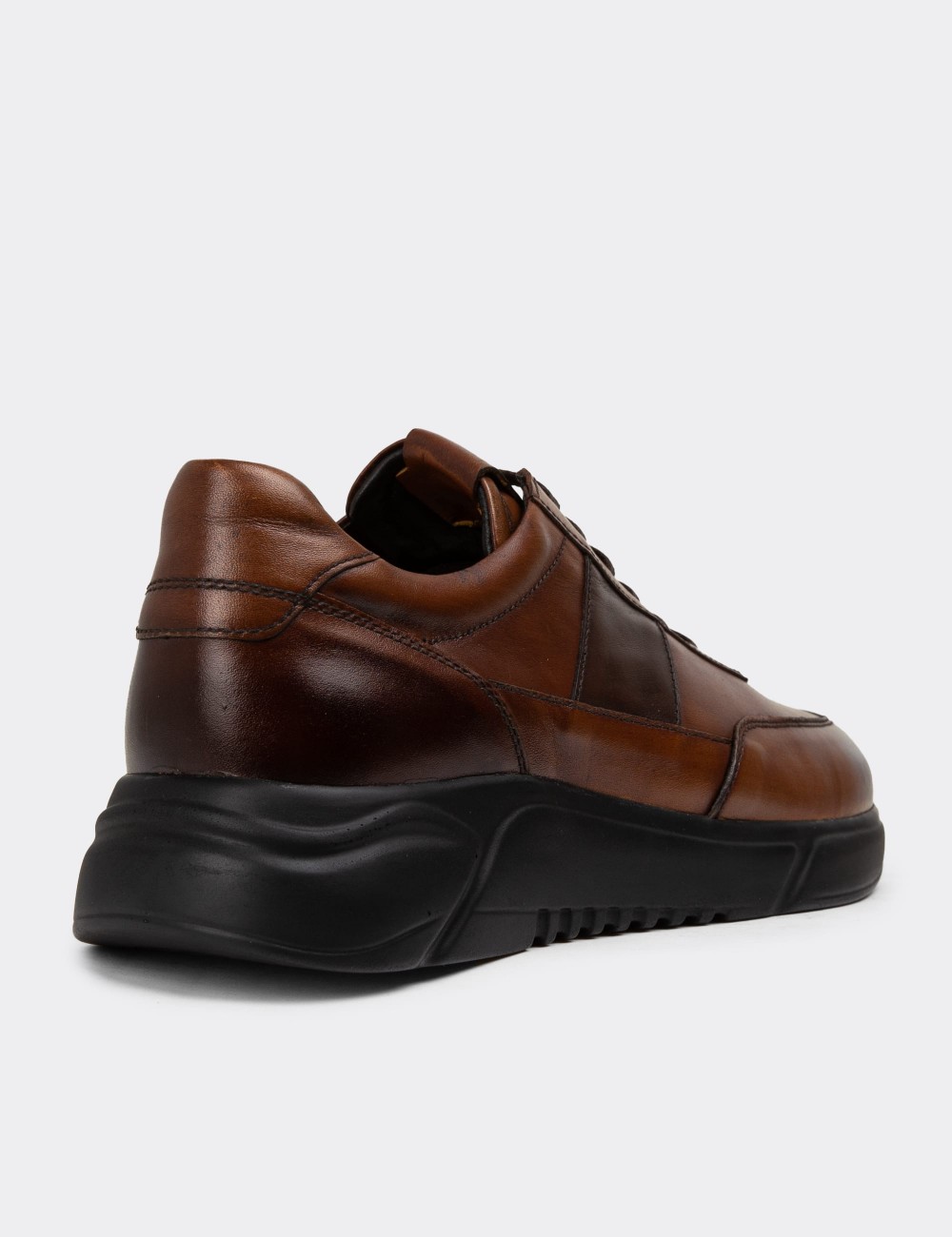 Brown Leather Sneakers - 01963MKHVE01