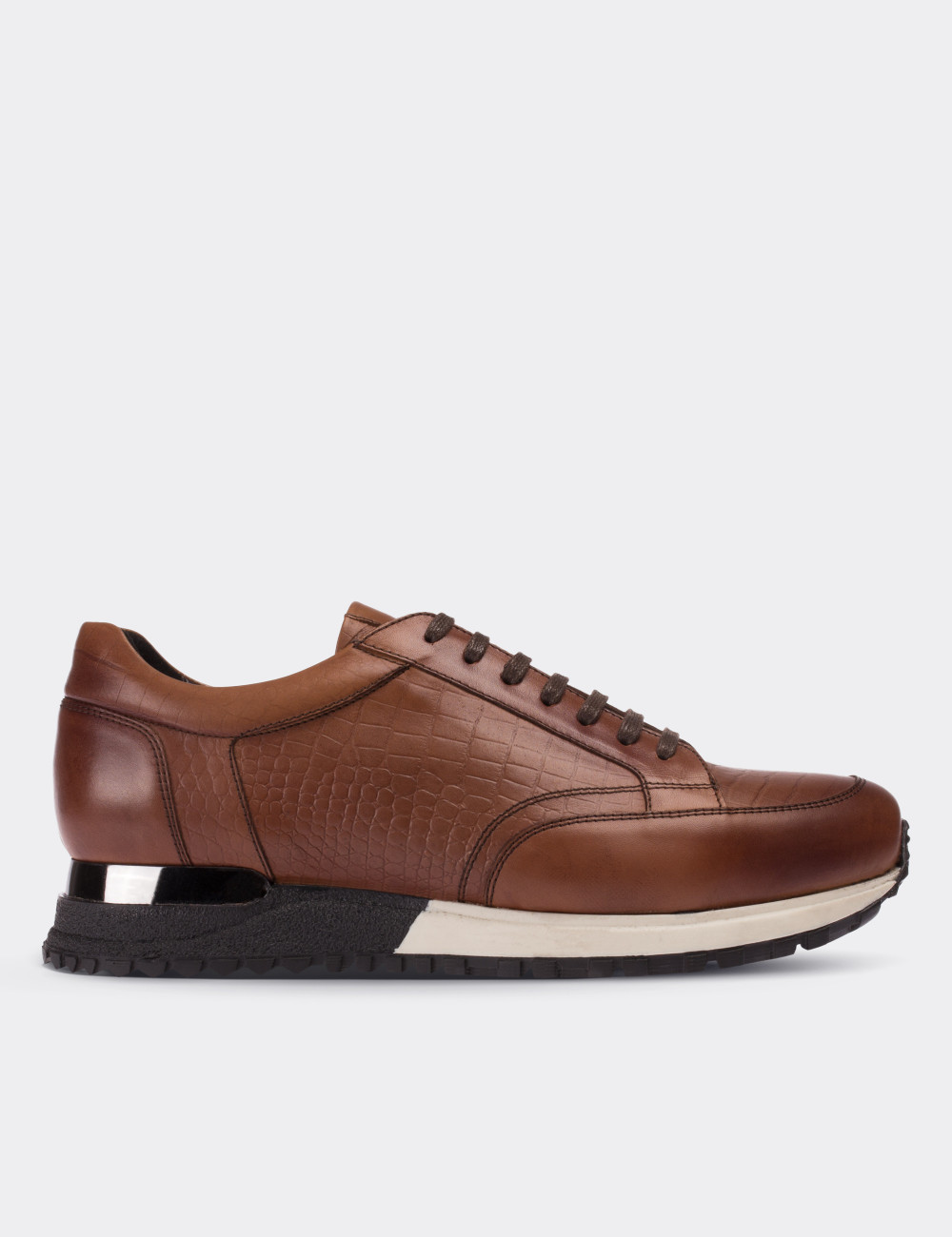 Tan Calfskin Leather Lace-up Shoes - Deery