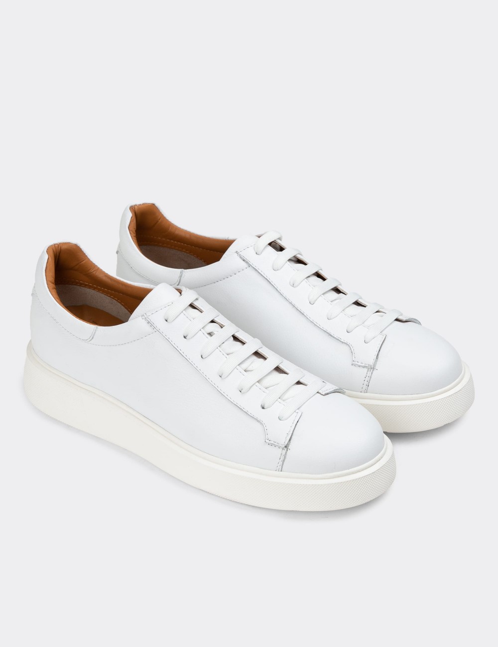 White Leather Sneakers - 01954MBYZE01