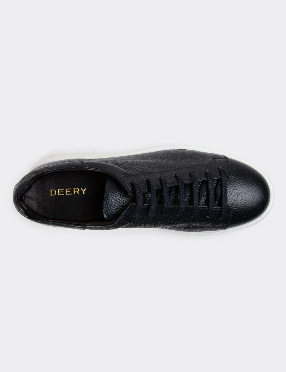 Navy Leather Sneakers - 01954MLCVE01