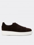 Brown Suede Leather Sneakers