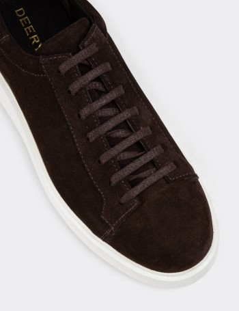 Brown Suede Leather Sneakers - 01954MKHVE01