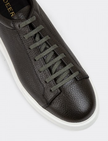 Green Leather Sneakers - 01954MHAKE01
