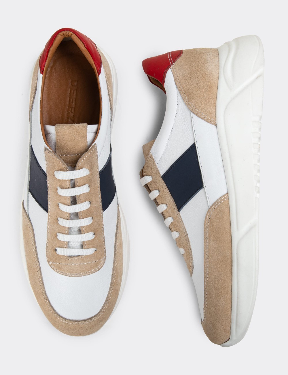 White Leather Sneakers - 01963MBYZE02