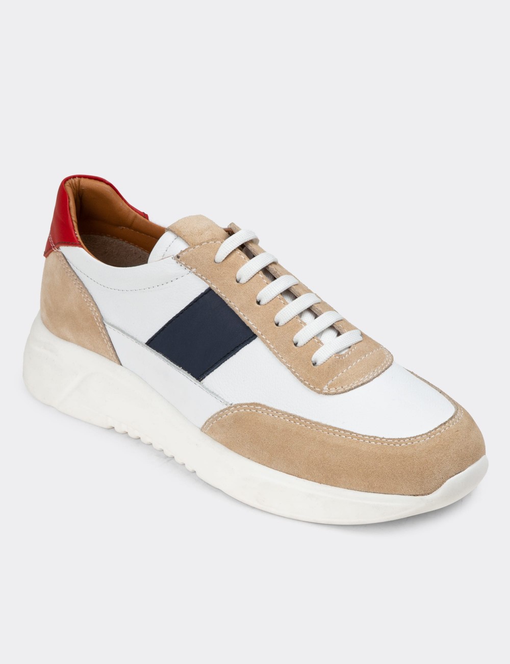 White Leather Sneakers - 01963MBYZE02