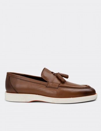 Tan Leather Loafers - 01958MTBAC01