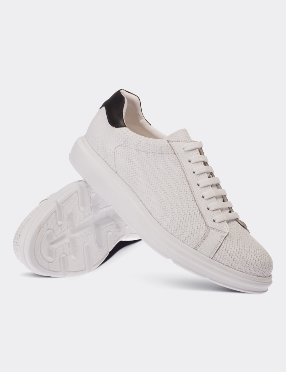 White  Leather Lace-up Shoes - 01673MBYZP01