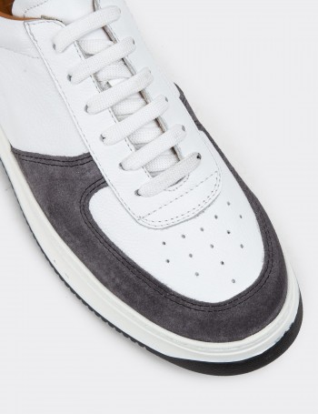 Gray Leather Sneakers - 01965MGRIE01