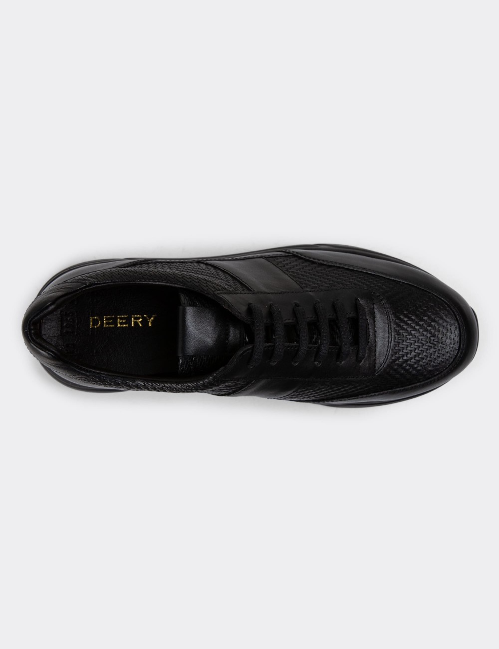 Black Leather Sneakers - 01963MSYHE04