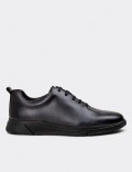 Anthracite Leather Lace-up Shoes