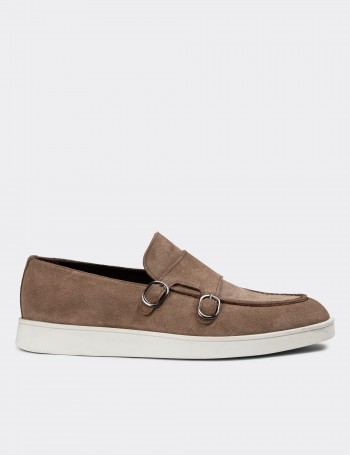 Sandstone Suede Leather Loafers - 01966MVZNC01