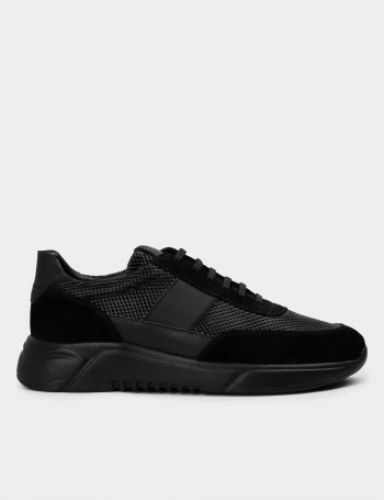Black Leather Sneakers - 01963MSYHE06