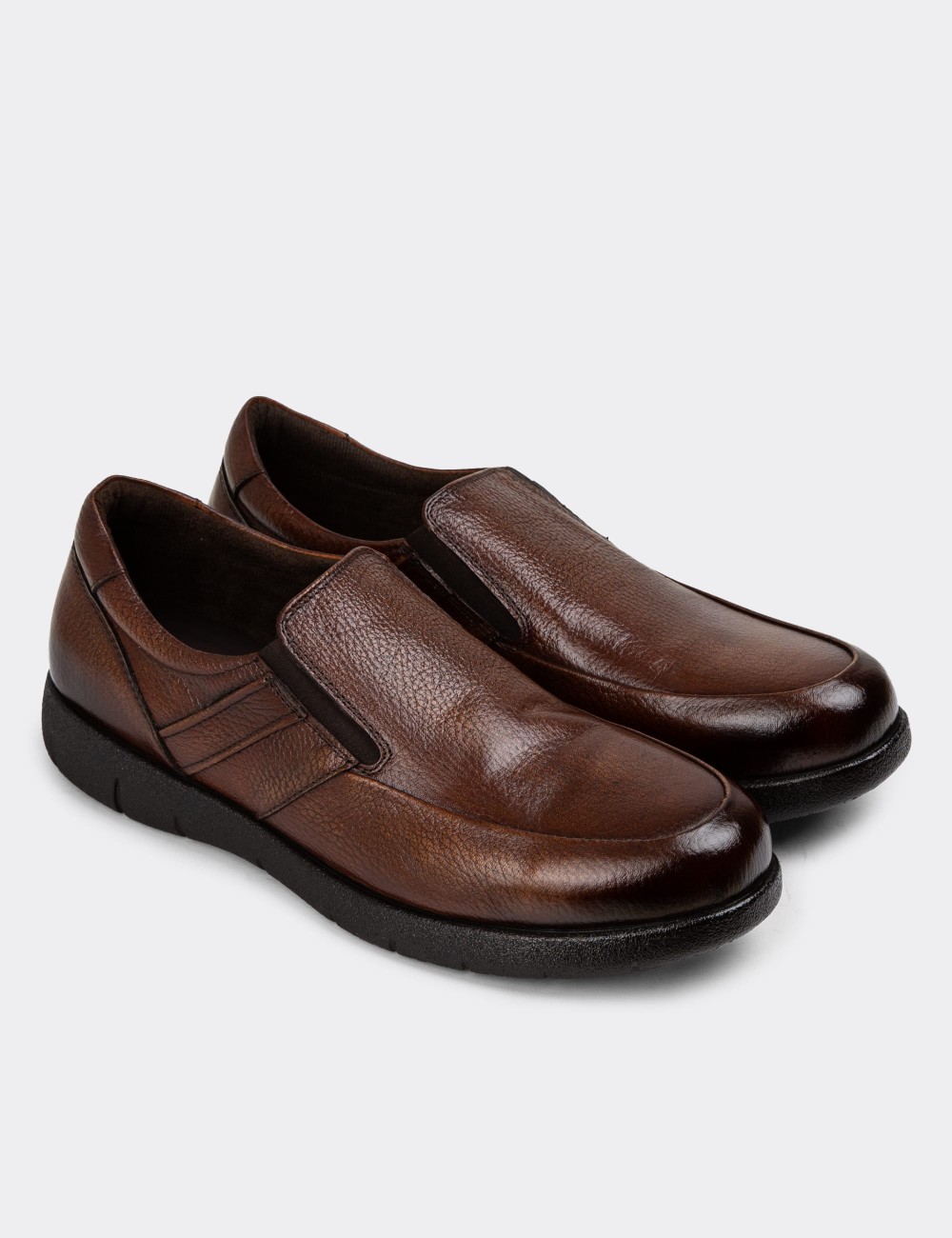 Brown Leather Loafers - 01946MKHVC02