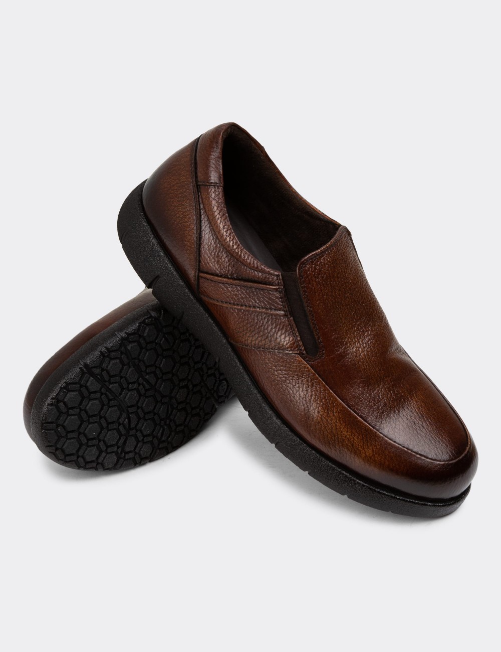 Brown Leather Loafers - 01946MKHVC02