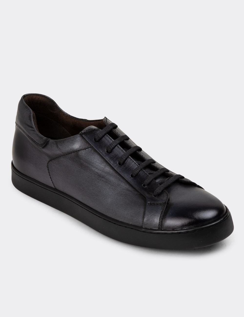 Anthracite Leather Sneakers - 01955MANTC01