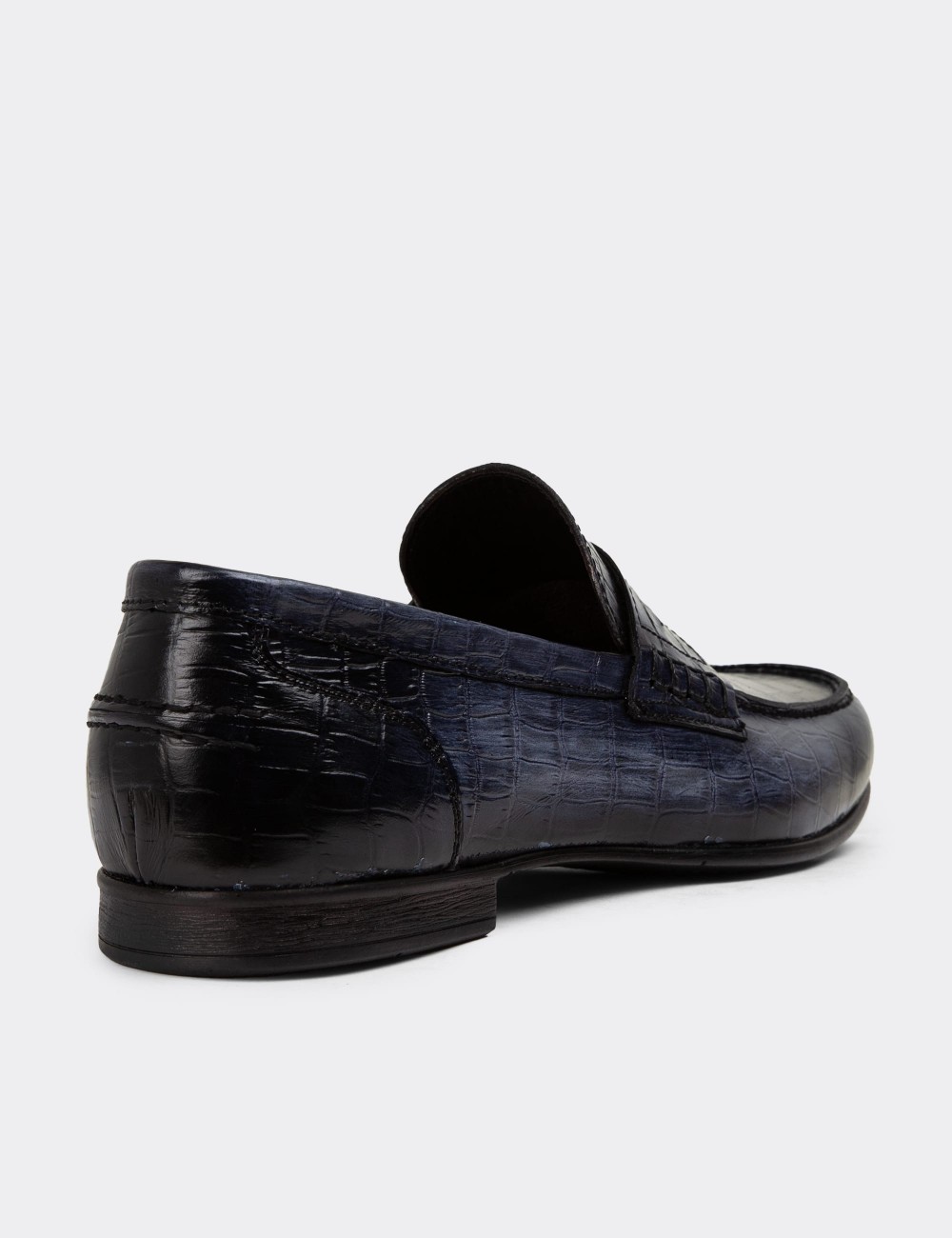 Blue Leather Loafers - 01978MMVIC01