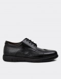 Anthracite Leather Lace-up Shoes