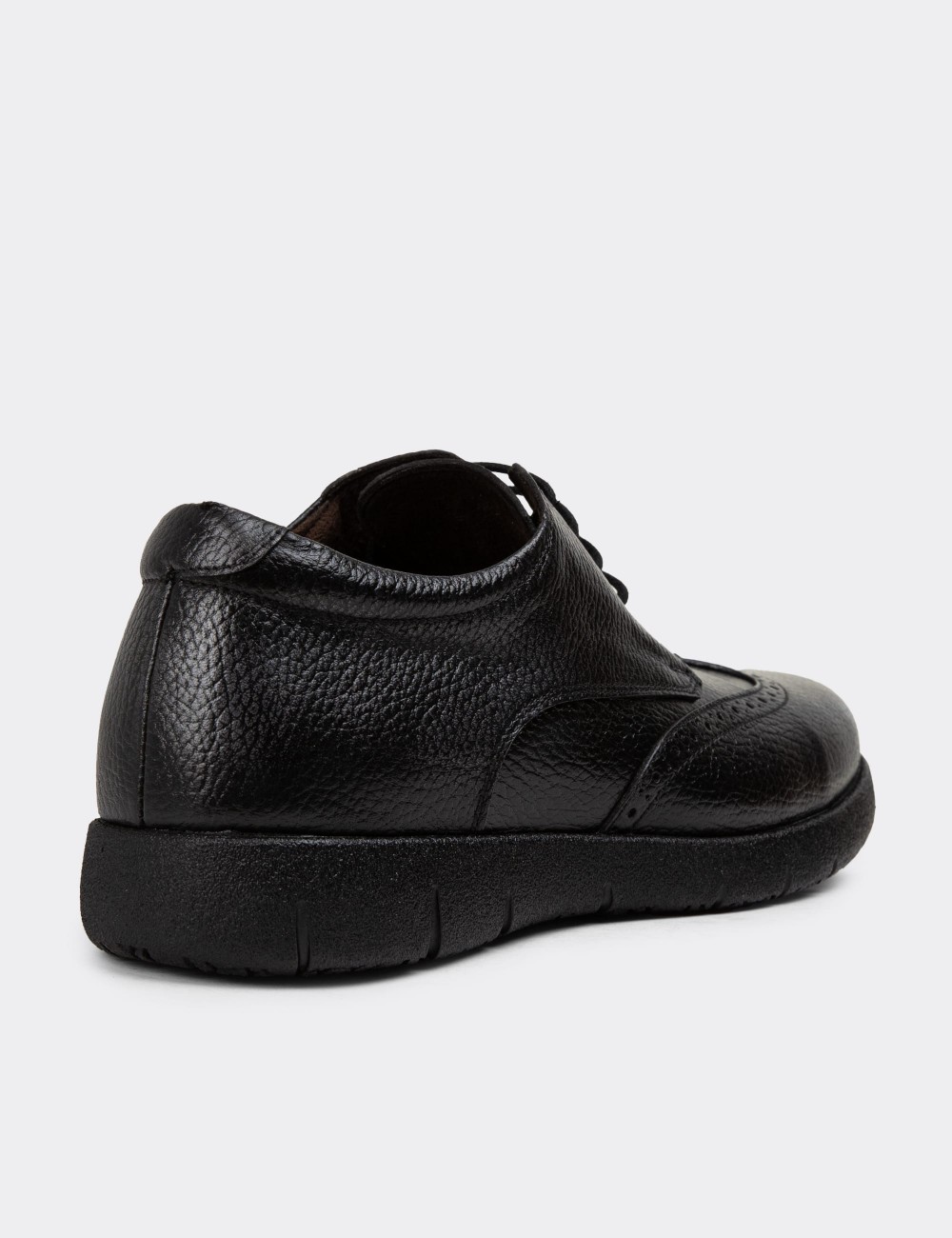 Anthracite Leather Lace-up Shoes - 01969MANTC01