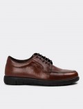 Copper Leather Lace-up Shoes