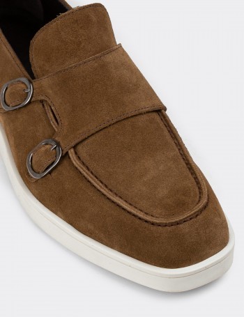 Tan Suede Leather Loafers - 01966MTBAC01