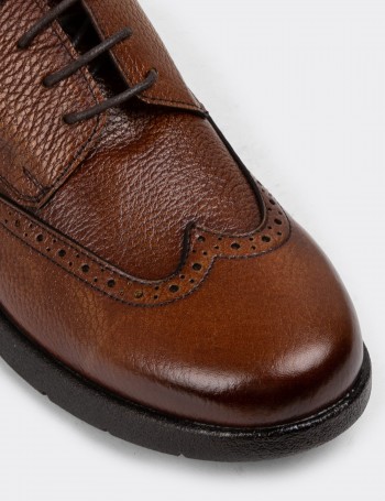 Tan Leather Lace-up Shoes - 01969MTBAC01