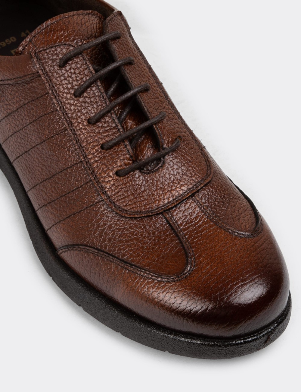 Brown Leather Lace-up Shoes - 01950MKHVC01