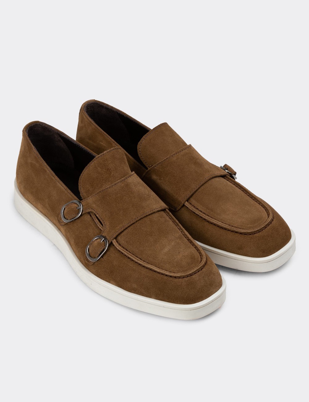 Tan Suede Leather Loafers - 01966MTBAC01