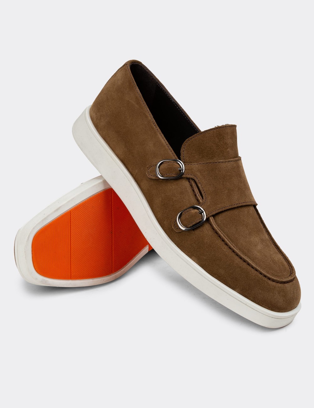 Tan Suede Leather Loafers - 01966MTBAC01